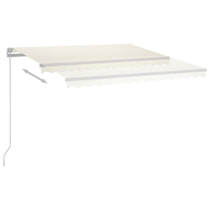 Tenda da Sole Retrattile Manuale con LED 400x300 cm Crema 3068902