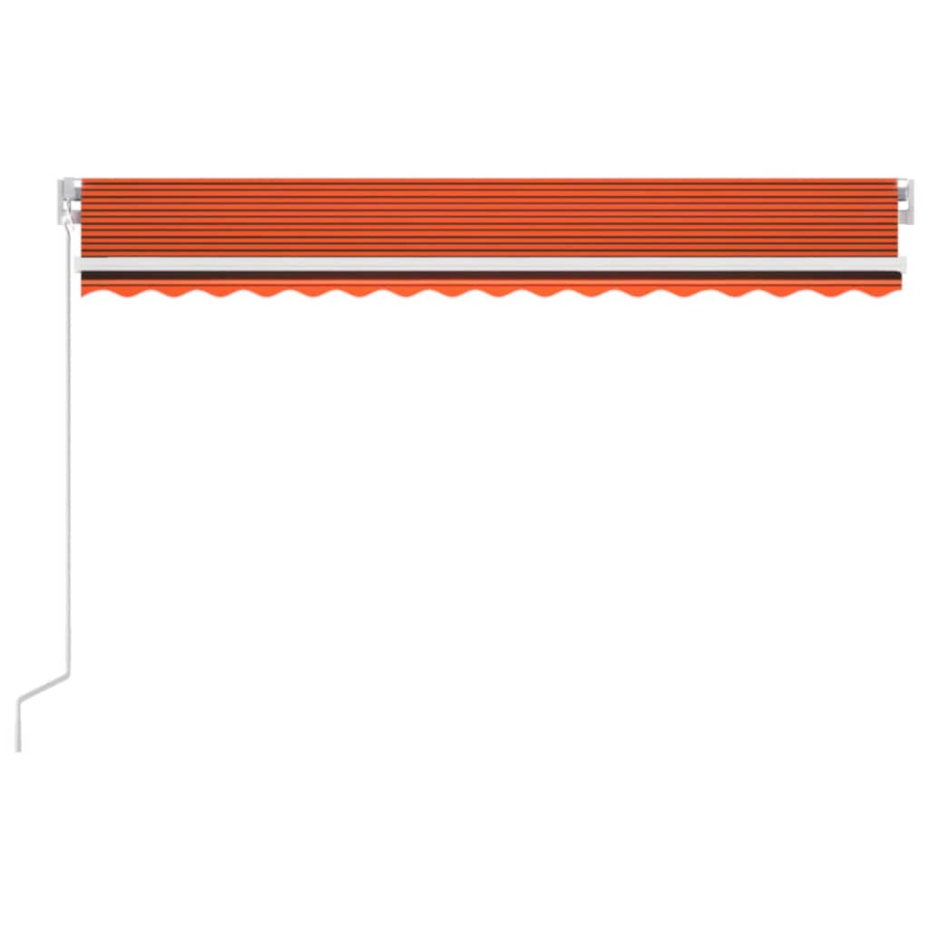 Tenda da Sole Retrattile Manuale LED 400x300 cm Arancio Marrone cod mxl 43875