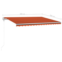 Tenda Automatica Sensore Vento LED 400x300cm Arancio/Marrone