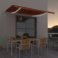 Tenda Automatica Sensore Vento LED 400x300cm Arancio/Marrone