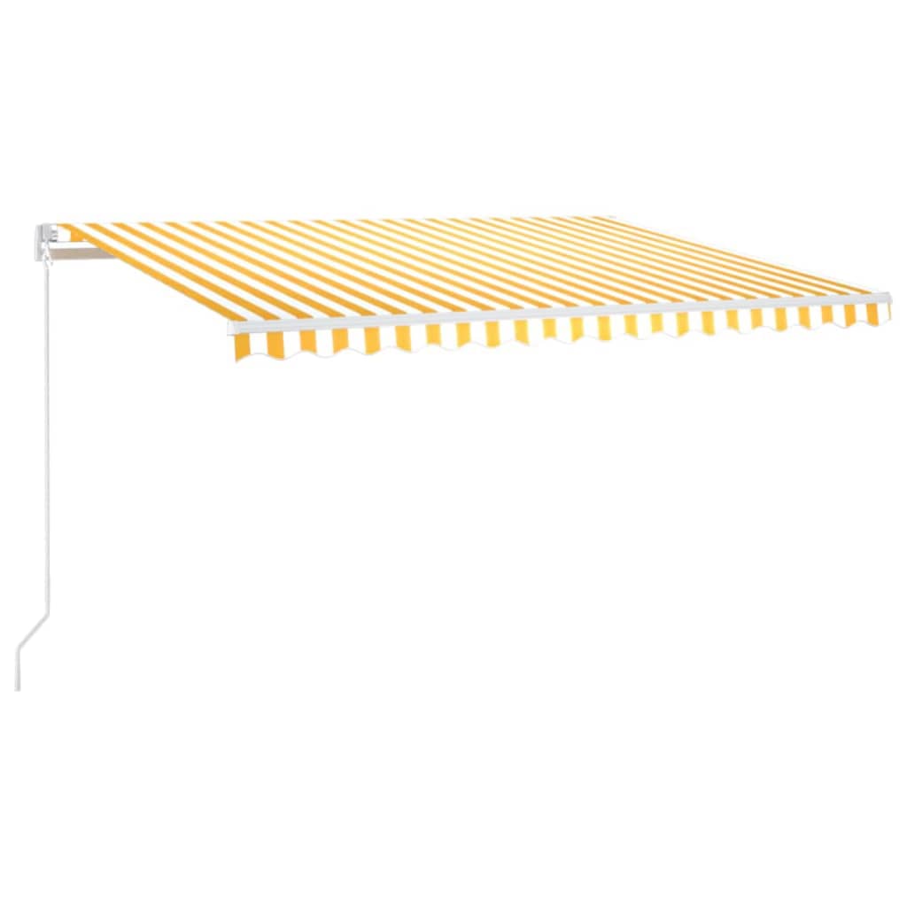 Tenda da Sole Retrattile Manuale 450x300 cm Gialla e Bianca cod mxl 58481