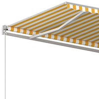 Tenda da Sole Retrattile Manuale 450x300 cm Gialla e Bianca cod mxl 58481