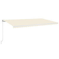 Tenda da Sole Retrattile Manuale con LED 600x300 cm Crema cod mxl 43655