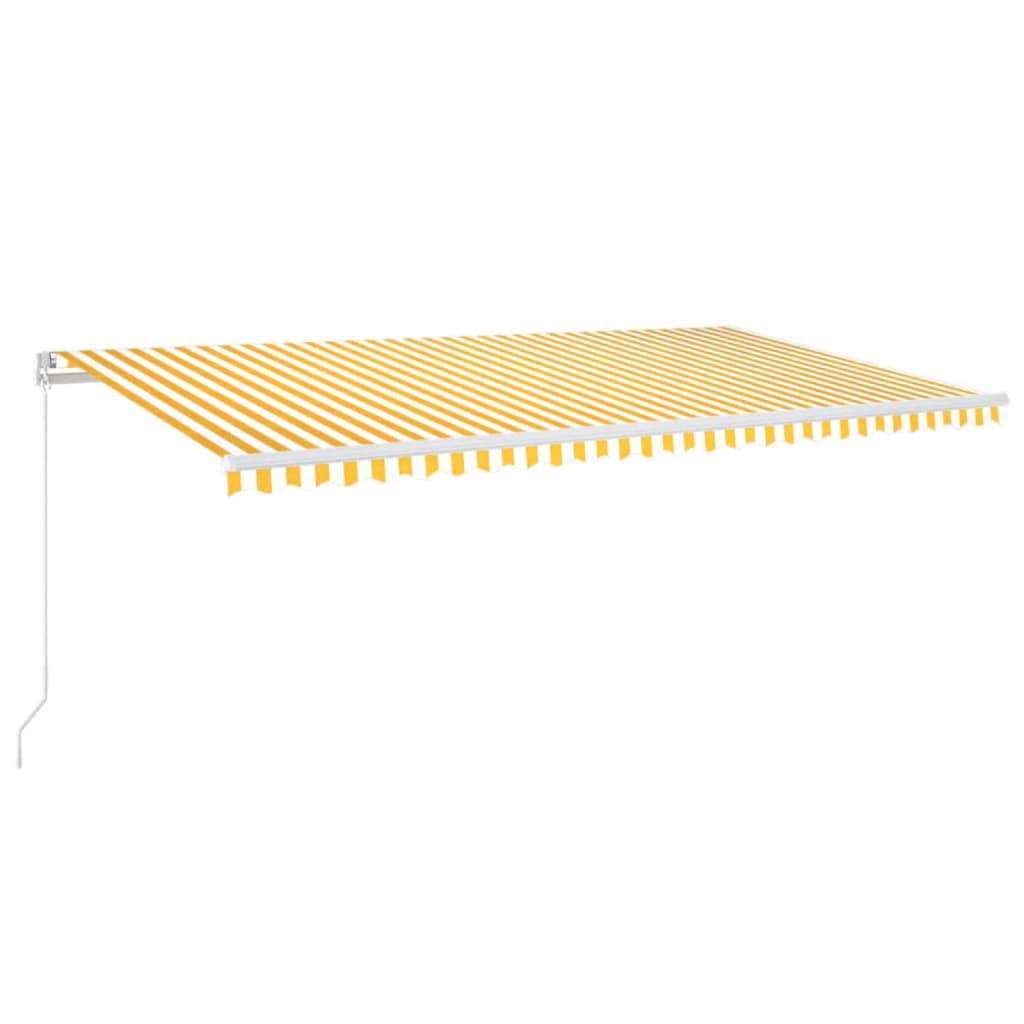 Tenda da Sole Retrattile Manuale LED 600x300cm Gialla e Bianca cod mxl 29776