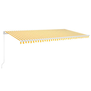 Tenda da Sole Retrattile Manuale e LED 600x300cm Gialla Bianca 3068963