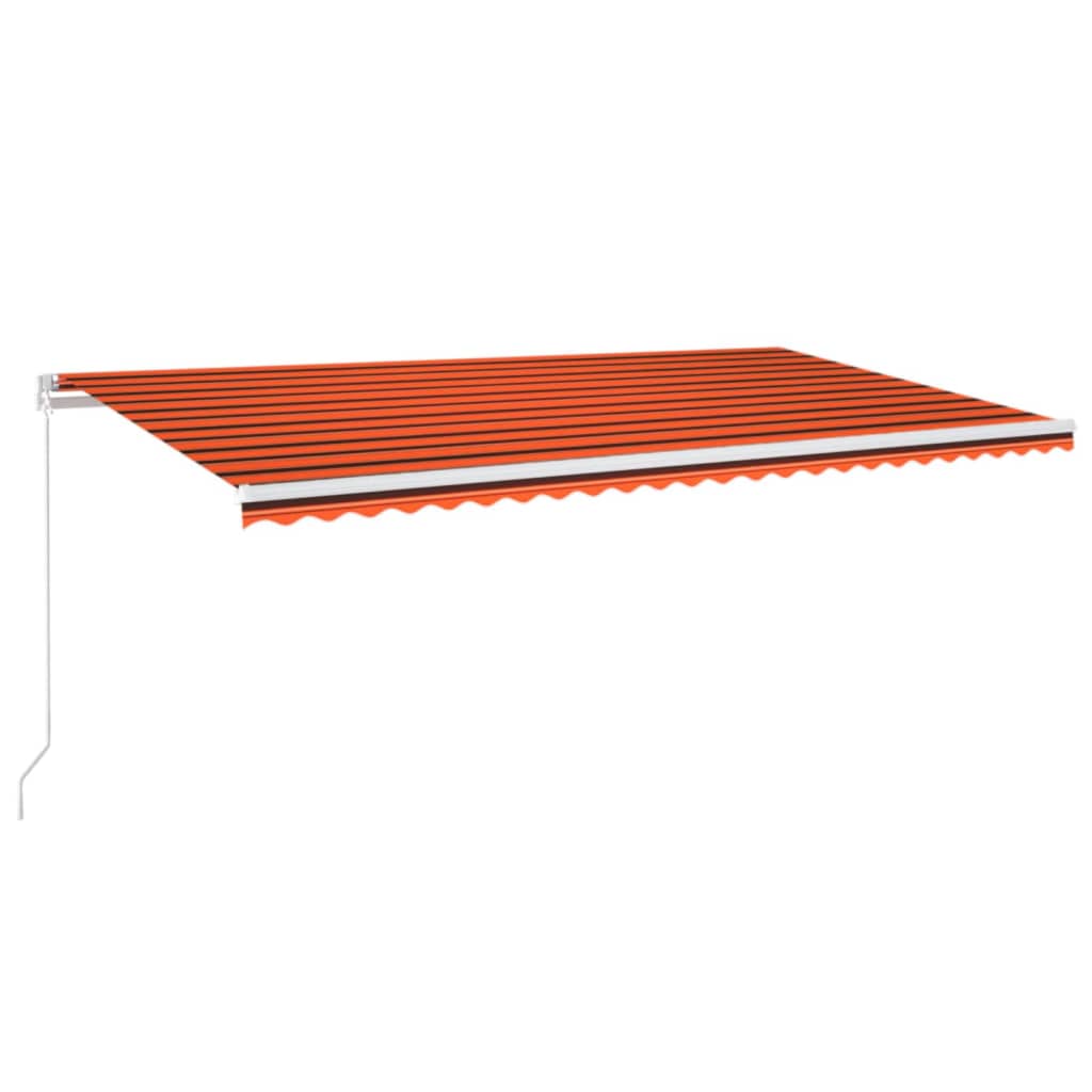 Tenda Retrattile Manuale con LED 600x300 cm Arancione e Marrone 3068965