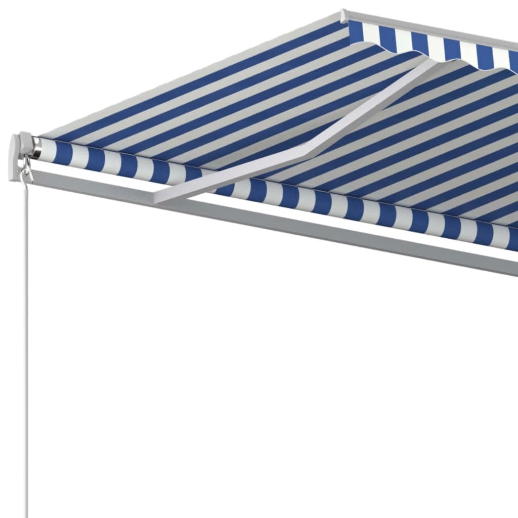 Tenda da Sole Retrattile Manuale 400x350 cm Blu e Bianca