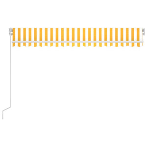 Tenda da Sole Retrattile Manuale LED 400x350 cm Giallo Bianco 3068983