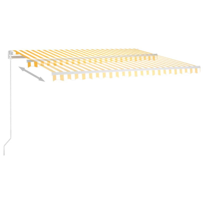 Tenda da Sole Retrattile Manuale LED 400x350 cm Giallo Bianco cod mxl 41242