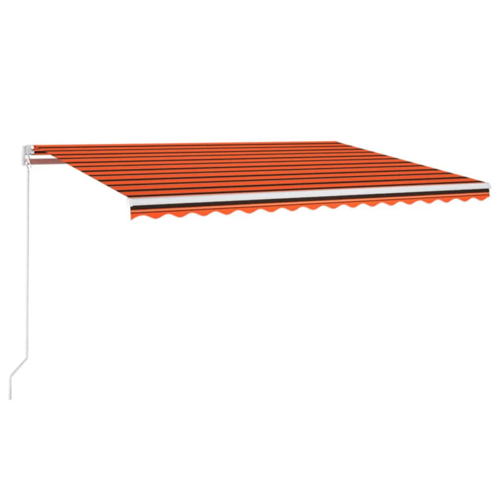 Tenda da Sole Retrattile Manuale LED 400x350 cm Arancio Marrone