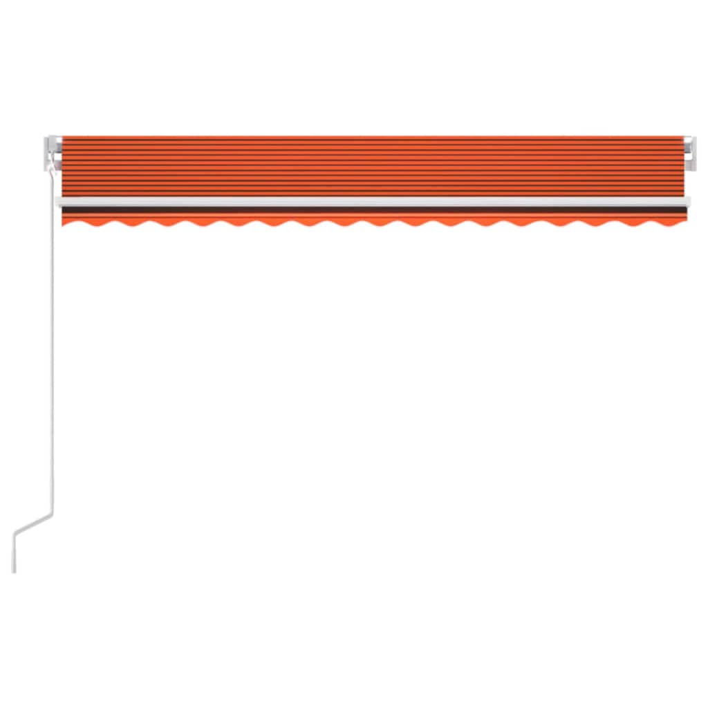 Tenda da Sole Retrattile Manuale LED 400x350 cm Arancio Marrone