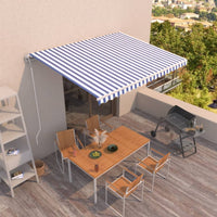 Tenda da Sole Retrattile Automatica 400x350 cm Blu e Bianca 3068986