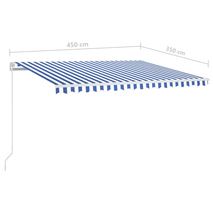 Tenda da Sole Retrattile Manuale 450x350 cm Blu e Bianca