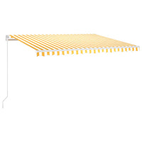 Tenda da Sole Retrattile Manuale LED 450x350 cm Giallo Bianco cod mxl 43677