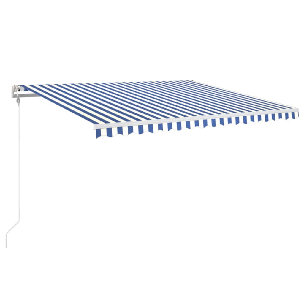 Tenda da Sole Retrattile Automatica 450x350 cm Blu e Bianca cod mxl 34568