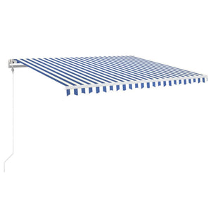 Tenda da Sole Retrattile Automatica 450x350 cm Blu e Bianca cod mxl 34568