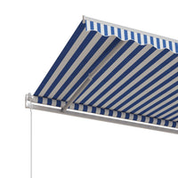 Tenda da Sole Retrattile Automatica 450x350 cm Blu e Bianca cod mxl 34568