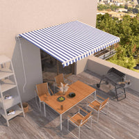 Tenda da Sole Retrattile Automatica 450x350 cm Blu e Bianca cod mxl 34568