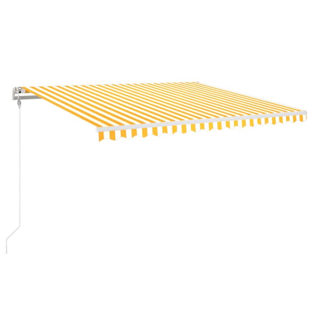 Tenda da Sole Retrattile Automatica 450x350 cm Gialla e Bianca 3069008