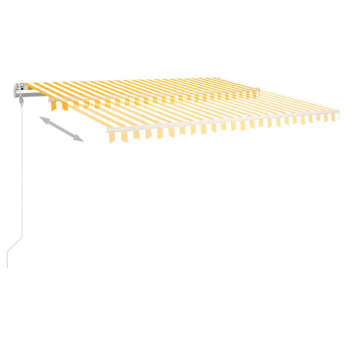 Tenda da Sole Retrattile Automatica 450x350 cm Gialla e Bianca 3069008