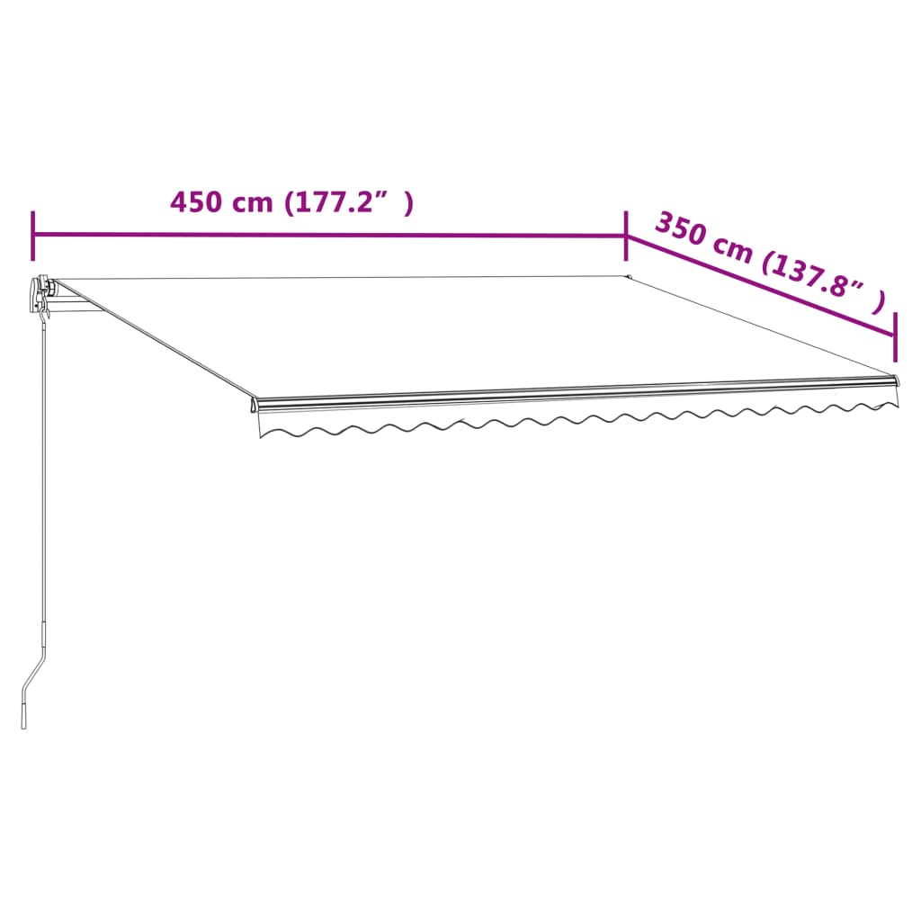 Tenda da Sole Retrattile Automatica 450x350 cm Antracite 3069009