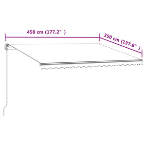 Tenda da Sole Retrattile Automatica 450x350 cm Antracite 3069009