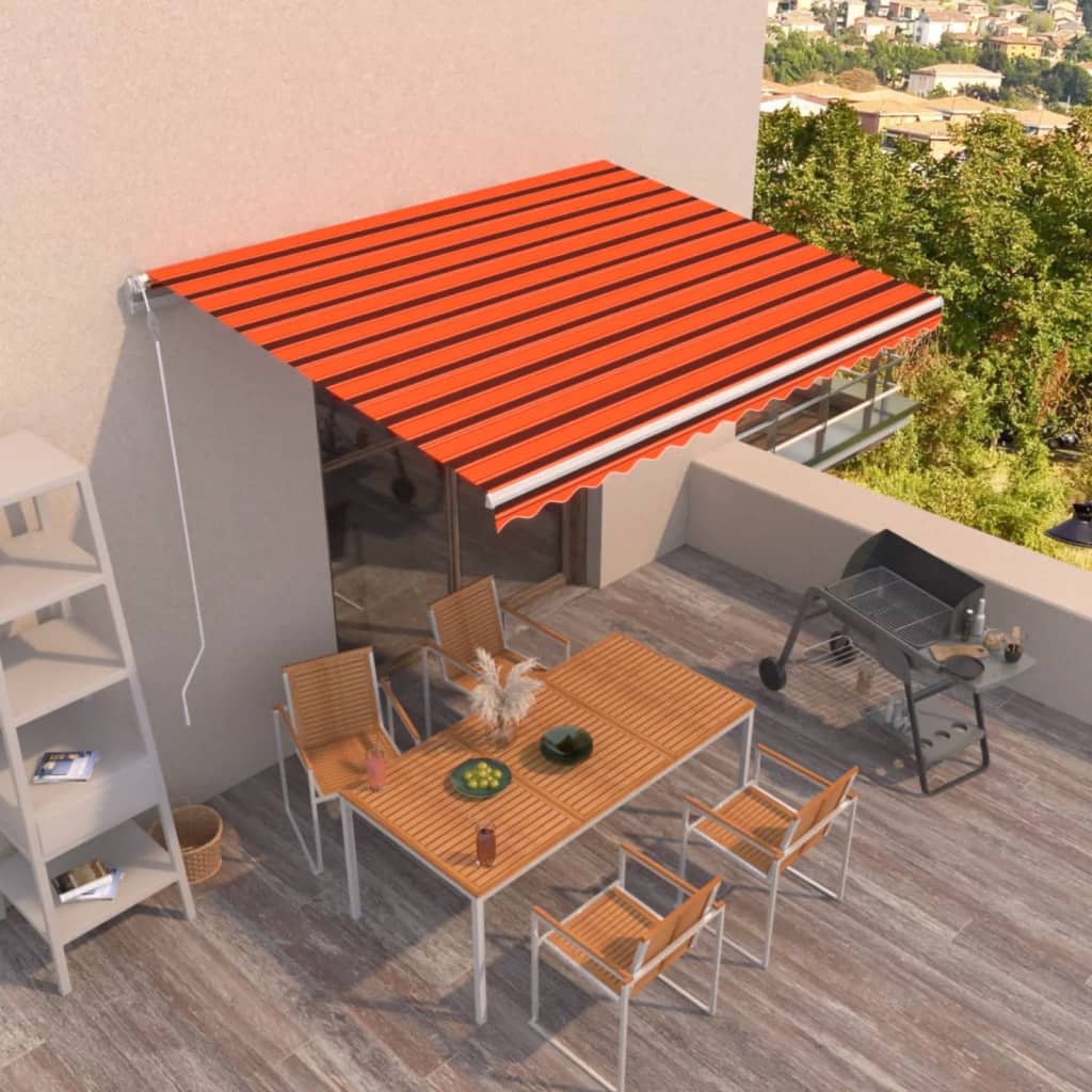 Tenda da Sole Retrattile Automatica 450x350 cm Arancio Marrone 3069010