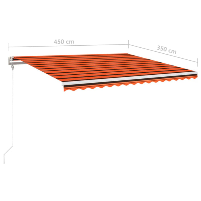 Tenda Automatica Sensore Vento e LED 450x350 cm Arancio Marrone 3069015