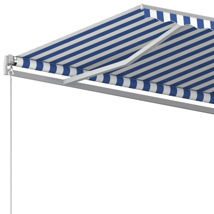 Tenda da Sole Retrattile Manuale 500x350 cm Blu e Bianca cod mxl 43712