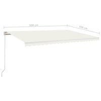 Tenda da Sole Retrattile Manuale 500x350 cm Crema cod mxl 55694