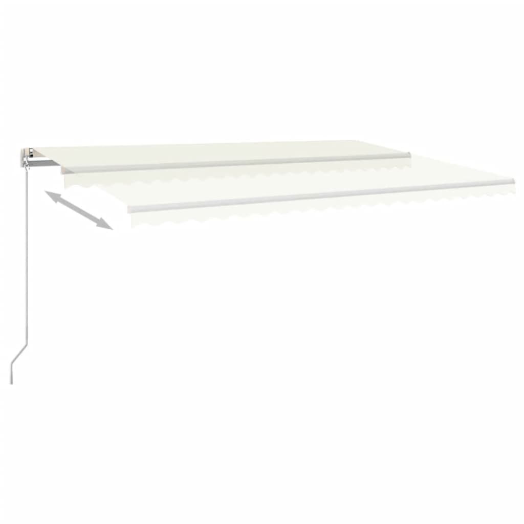 Tenda da Sole Retrattile Manuale LED 500x350 cm Crema 3069022