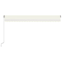 Tenda da Sole Retrattile Manuale LED 500x350 cm Crema 3069022