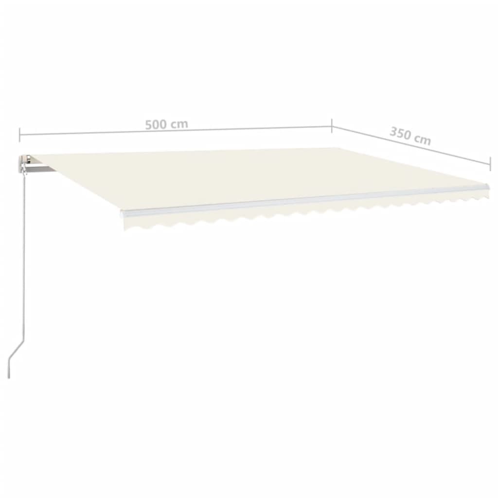 Tenda da Sole Retrattile Manuale LED 500x350 cm Crema 3069022