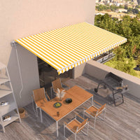 Tenda da Sole Retrattile Automatica 500x350 cm Gialla e Bianca 3069028