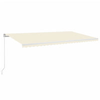 Tenda da Sole Retrattile Manuale con LED 600x350 cm Crema 3069042