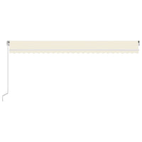 Tenda da Sole Retrattile Manuale con LED 600x350 cm Crema 3069042