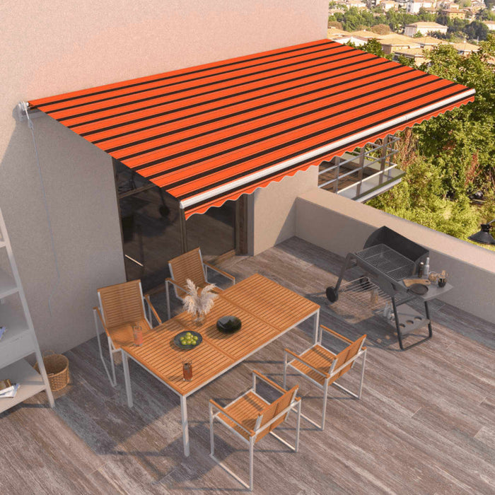 Tenda da Sole Retrattile Automatica 600x350 cm Arancio Marrone 3069050