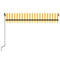 Tenda da Sole Retrattile Manuale 350x250 cm Gialla e Bianca cod mxl 37116