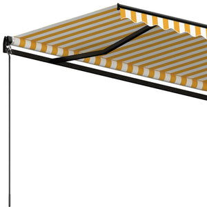 Tenda da Sole Retrattile Manuale 350x250 cm Gialla e Bianca cod mxl 37116