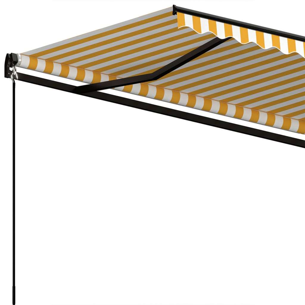 Tenda da Sole Retrattile Automatica 350x250cm Gialla e Bianca cod mxl 34062