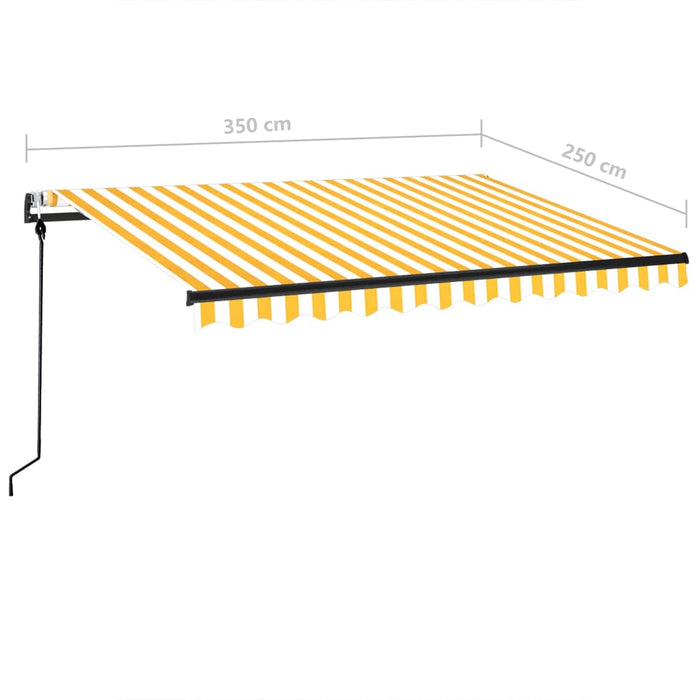 Tenda da Sole Retrattile Automatica 350x250 cm Gialla e Bianca 3069088