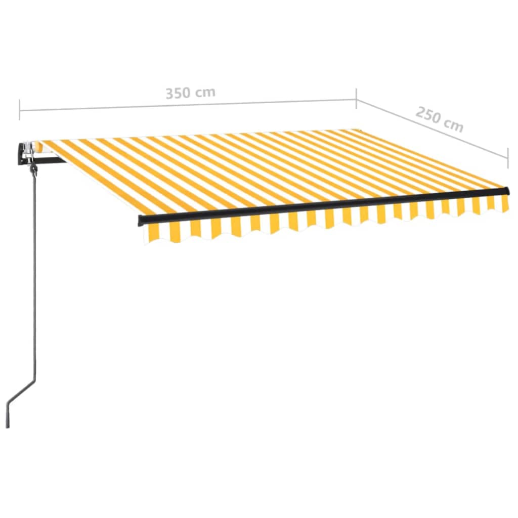 Tenda Sole Automatica LED Sensore Vento 350x250cm Gialla Bianca cod mxl 31392