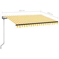 Tenda Sole Automatica LED Sensore Vento 350x250cm Gialla Bianca cod mxl 31392