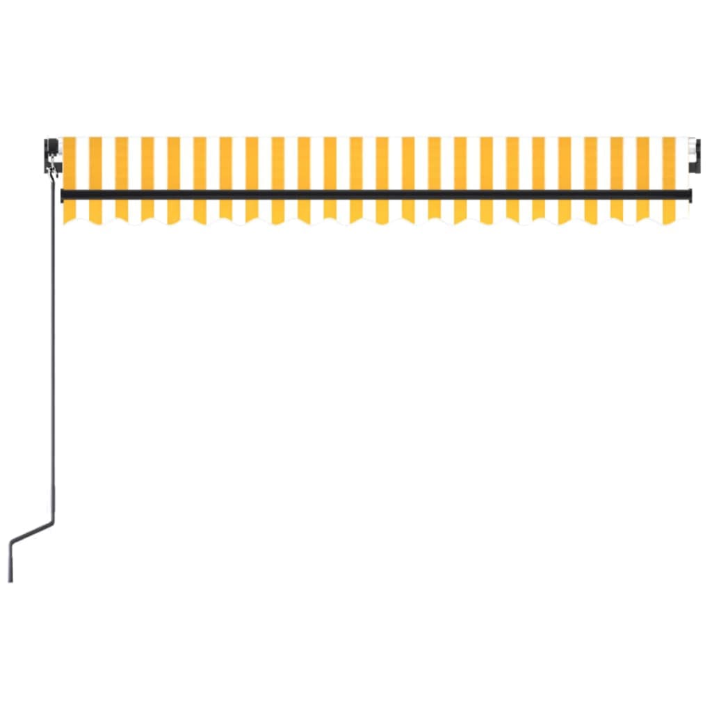 Tenda da Sole Retrattile Manuale e LED 450x300 cm Gialla Bianca 3069123