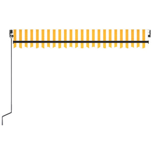 Tenda da Sole Retrattile Manuale e LED 450x300 cm Gialla Bianca 3069123