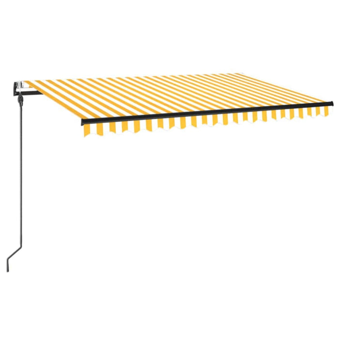 Tenda da Sole Retrattile Automatica 450x300 cm Gialla e Bianca 3069128