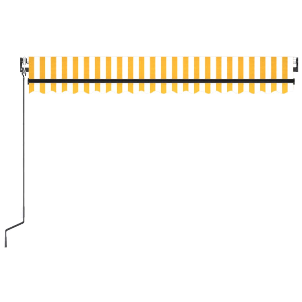 Tenda da Sole Retrattile Automatica 450x300 cm Gialla e Bianca cod mxl 60237