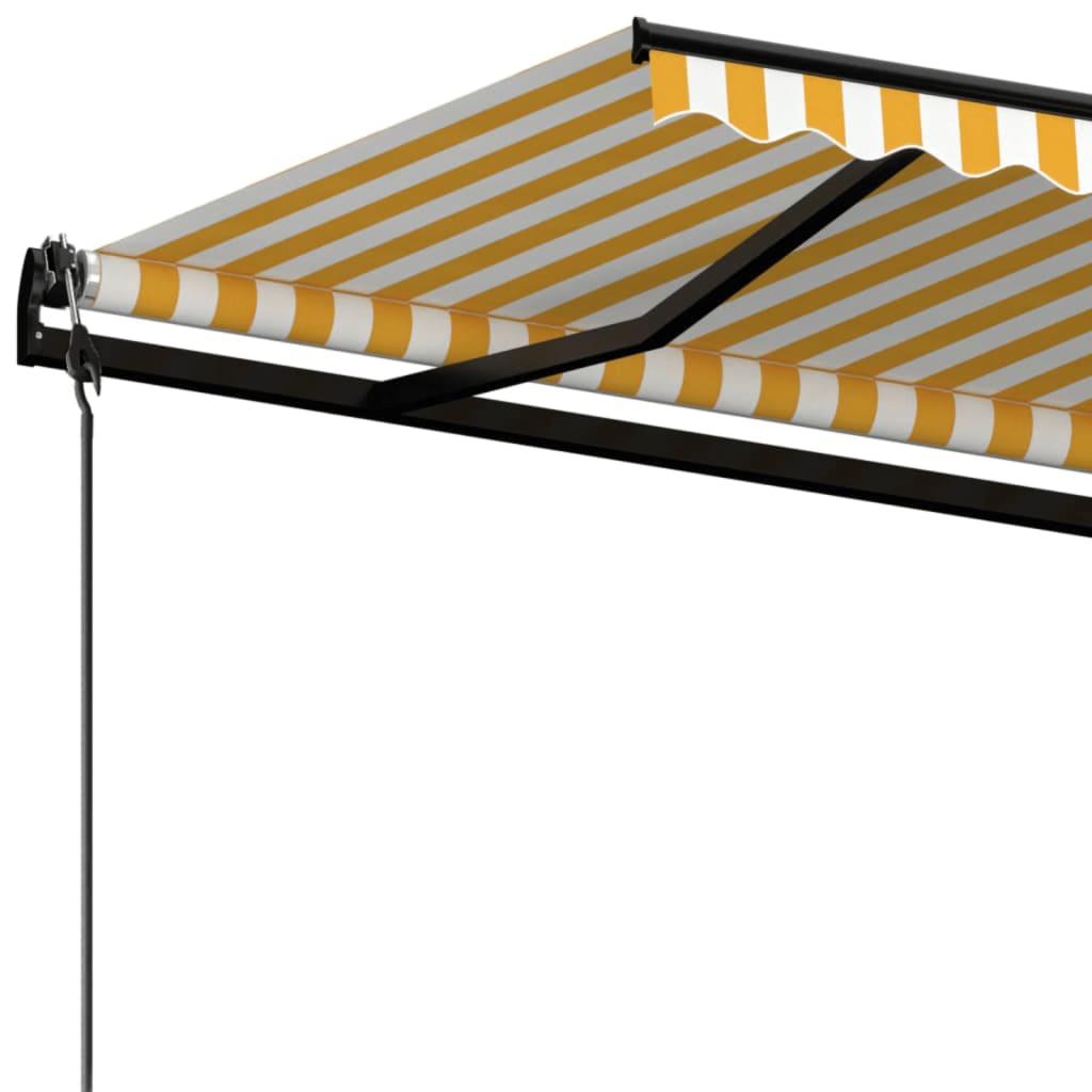 Tenda da Sole Retrattile Automatica 450x300 cm Gialla e Bianca 3069128