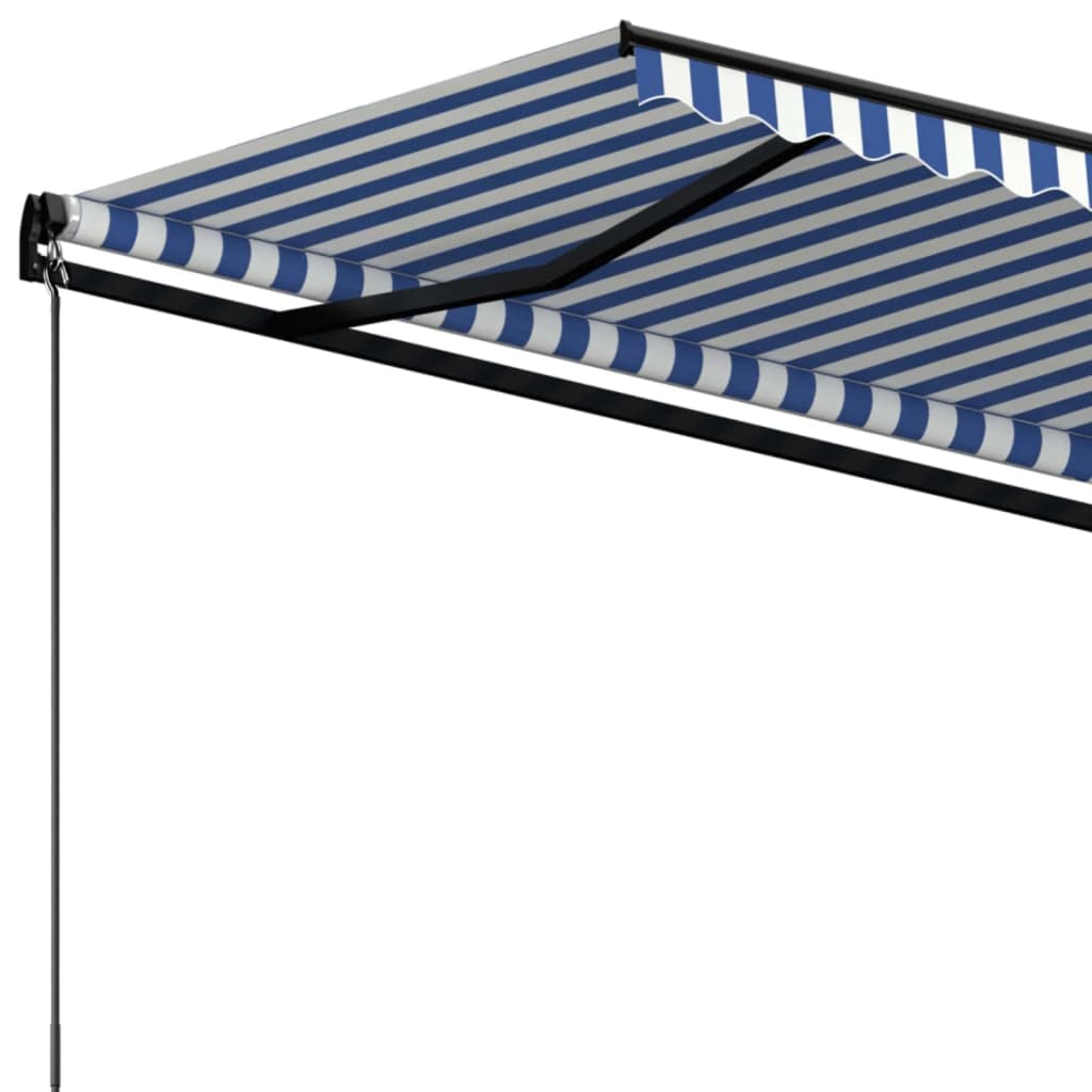 Tenda da Sole Retrattile Manuale 400x350 cm Blu e Bianca cod mxl 44520