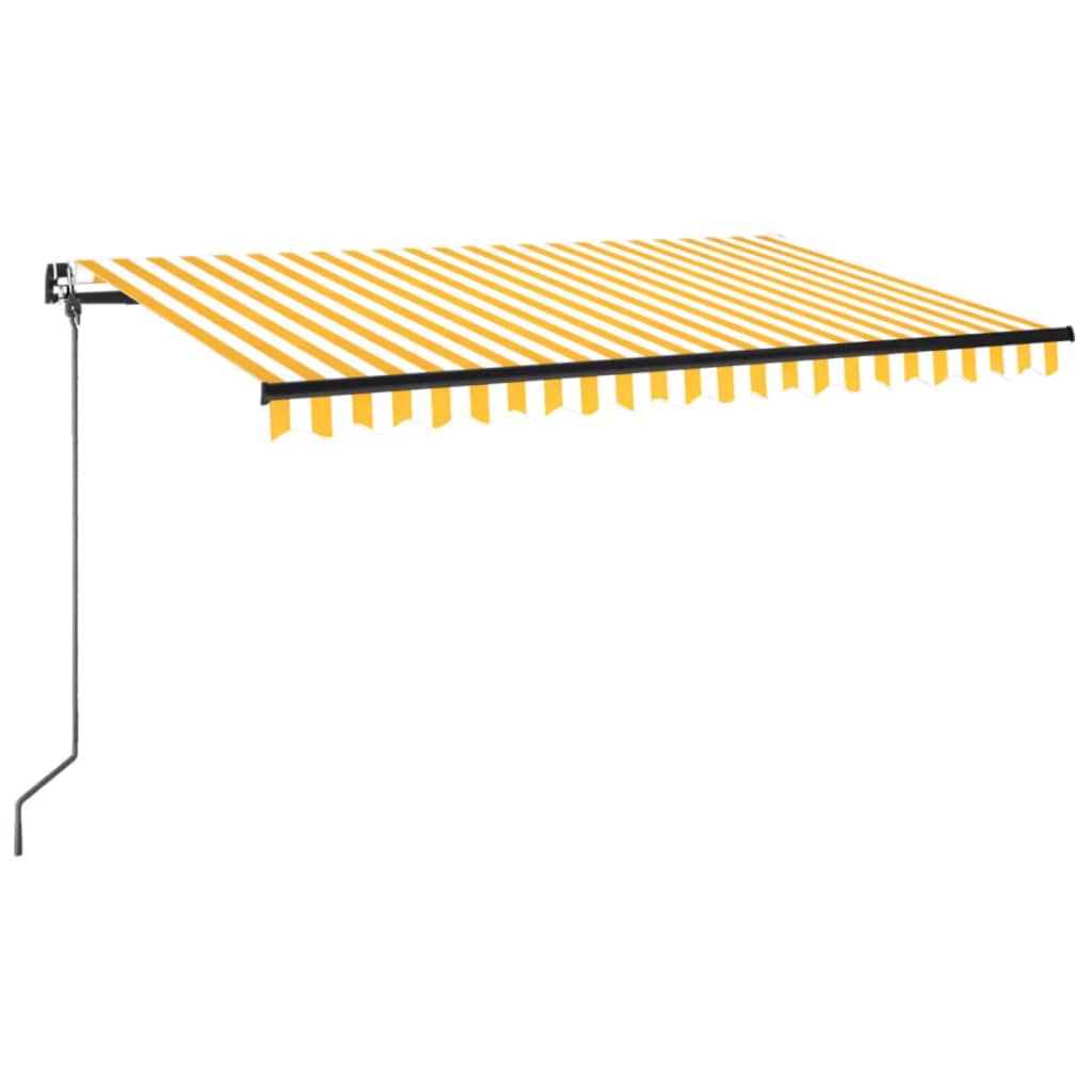 Tenda da Sole Retrattile Manuale 400x350 cm Gialla e Bianca cod mxl 44482